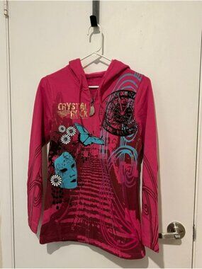 Crystal Rock by Christian Audigier pink & blue zip up hoodie